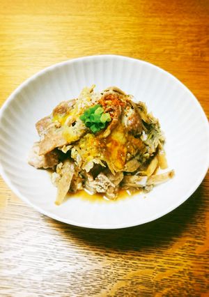 めんつゆで！豚肉とごぼうの柳川風-レシピのメイン写真