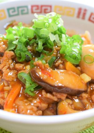 辛旨。豚ひき肉の四川麻婆あんかけ丼!-レシピのメイン写真