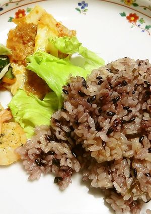 夏！古代米と塩昆布入り、藤色ごはんを～-レシピのメイン写真