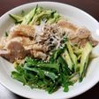 鶏もも肉としその鶏塩白湯冷やしうどん