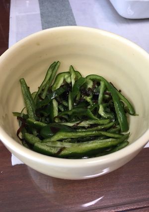ピーマンと塩昆布の和え物♡-レシピのメイン写真