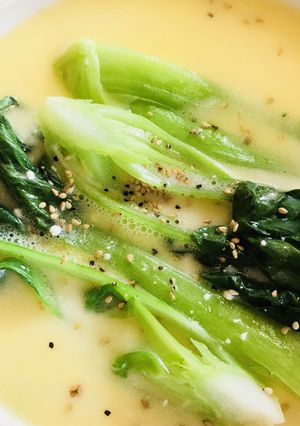 チンゲン菜のクリームチーズスープ煮-レシピのメイン写真