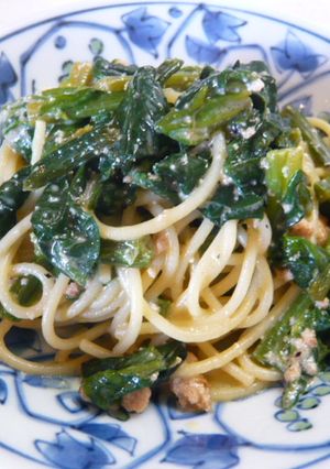 ちゅるるん☆ ほうれん草とタラコのパスタ-レシピのメイン写真