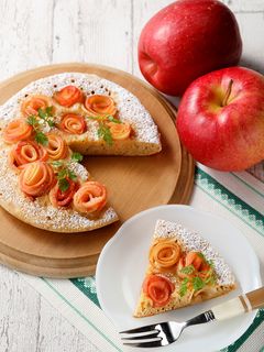 ミックス粉で簡単!りんごのお花ケーキ-レシピのメイン写真