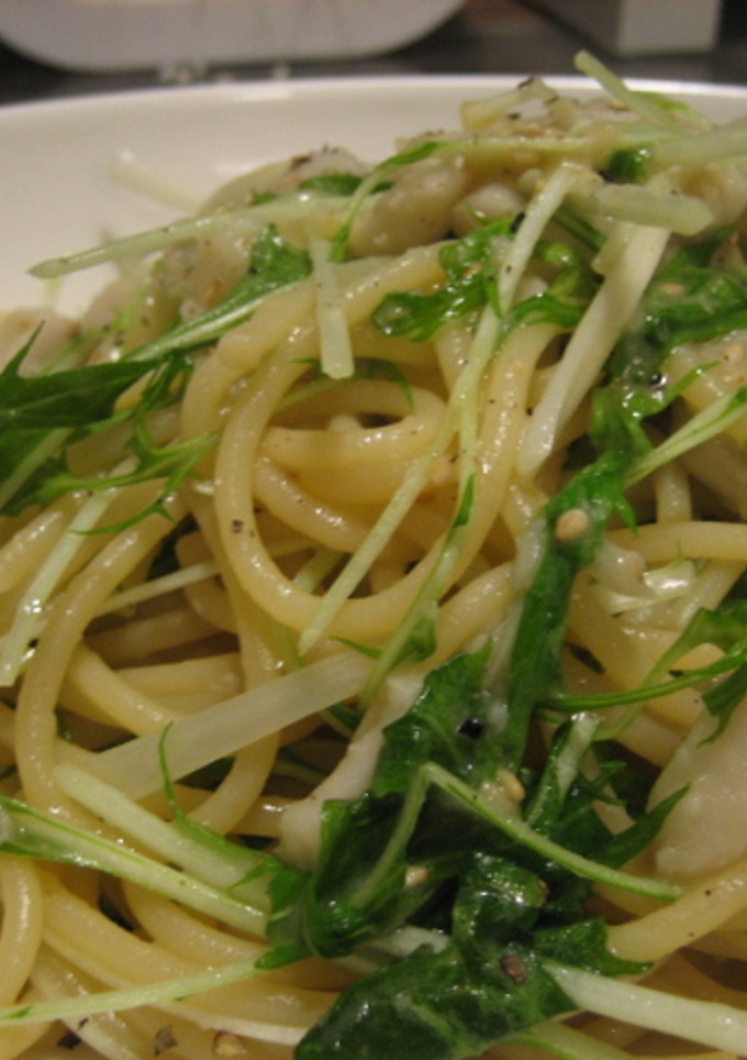 里芋と水菜の和風パスタ-レシピのメイン写真