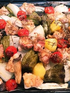 簡単!残り野菜と鶏肉のぎゅうぎゅう焼き-レシピのメイン写真