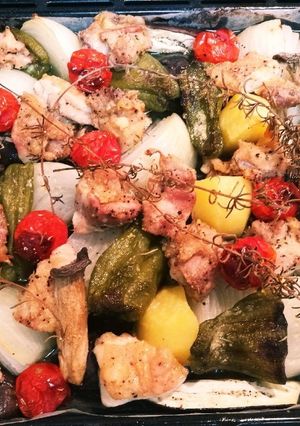 簡単！残り野菜と鶏肉のぎゅうぎゅう焼き-レシピのメイン写真