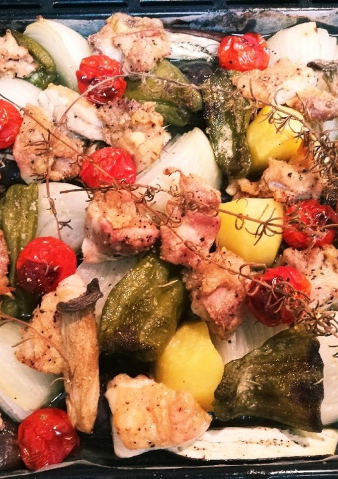 簡単！残り野菜と鶏肉のぎゅうぎゅう焼き-レシピのメイン写真