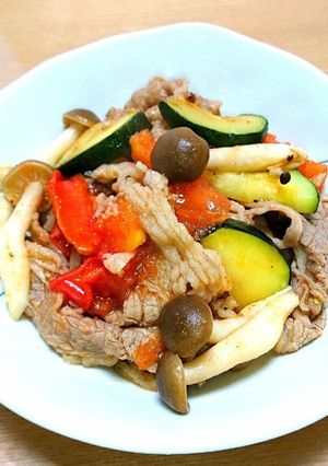 牛肉をさっぱり！夏野菜と牛肉の塩炒め-レシピのメイン写真
