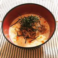 รูปของ ズボラ飯☆蒟蒻麺の冷し胡麻豆乳ラーメン