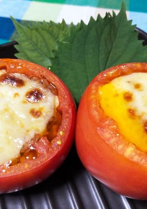 丸ごとトマトでとろ〜りチーズの肉詰め-レシピのメイン写真