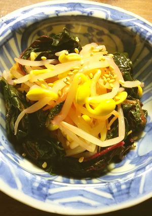 アマランサスの葉と豆モヤシのナムル-レシピのメイン写真