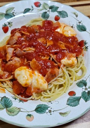 モッツァレラチーズとトマトパスタ-レシピのメイン写真