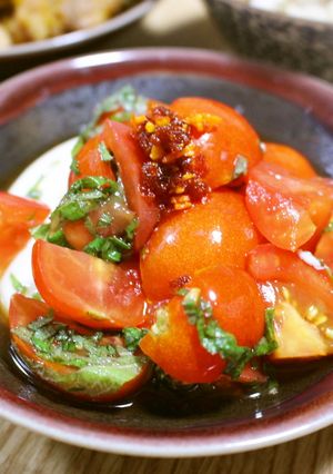 食べるラー油豆腐2018（大葉＆トマト）-レシピのメイン写真