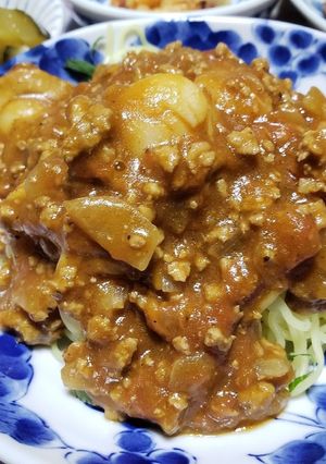 無水カレー肉味噌かけ中華麺♪-レシピのメイン写真