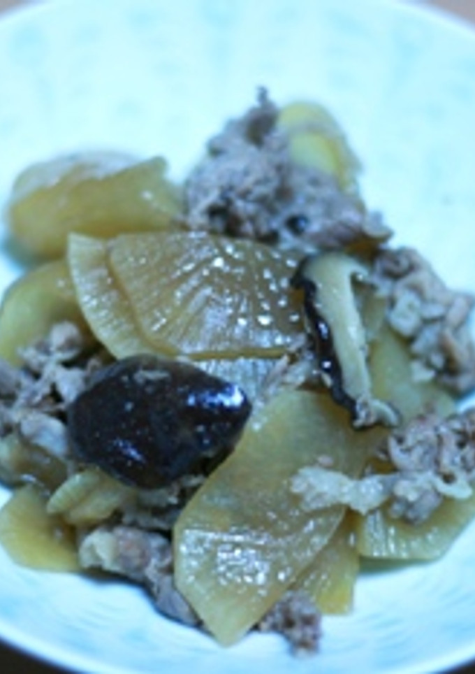 薄切り大根と豚肉の炒め煮-レシピのメイン写真