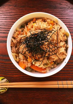 冷蔵庫の余り物で！ツナの炊き込みご飯-レシピのメイン写真