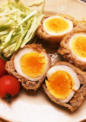 ハイボールに合う！卵ばくだんトンカツ-レシピのメイン写真