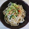 *胡瓜とカニかまのぶっかけ風うどん*