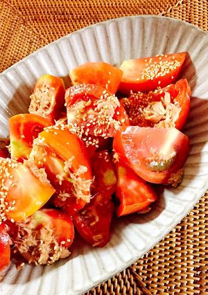 ごま油で(^^)トマトのツナサラダ-レシピのメイン写真