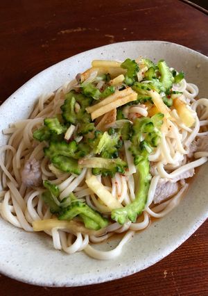 ゴーヤと豚肉の冷たい麺-レシピのメイン写真