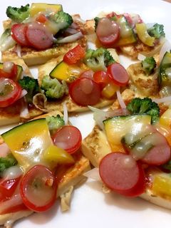 お豆腐deバジル香る夏野菜ピザ♪-レシピのメイン写真