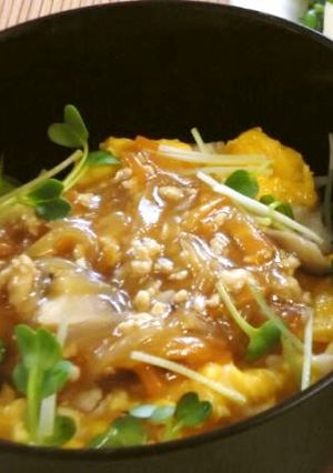 野菜あんかけ卵丼（腎臓病食）-レシピのメイン写真