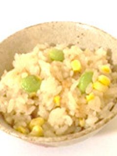 枝豆ととうもろこしの炊き込みご飯-レシピのメイン写真