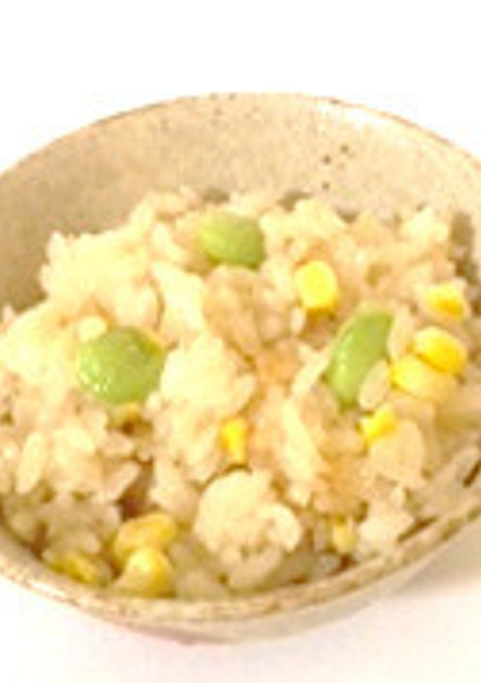枝豆ととうもろこしの炊き込みご飯-レシピのメイン写真