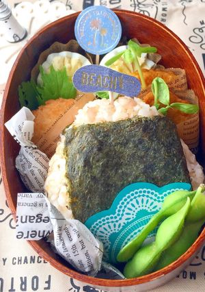 むっちりおにぎり 楕円弁当箱 詰め方-レシピのメイン写真