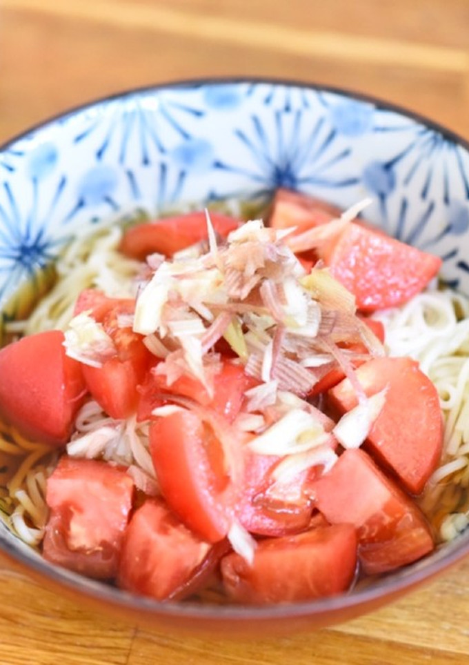 トマトとミョウガの冷やし麺-レシピのメイン写真