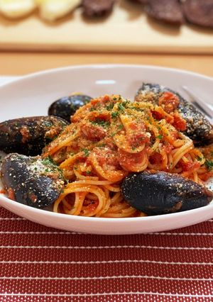 ムール貝のトマトパスタ-レシピのメイン写真