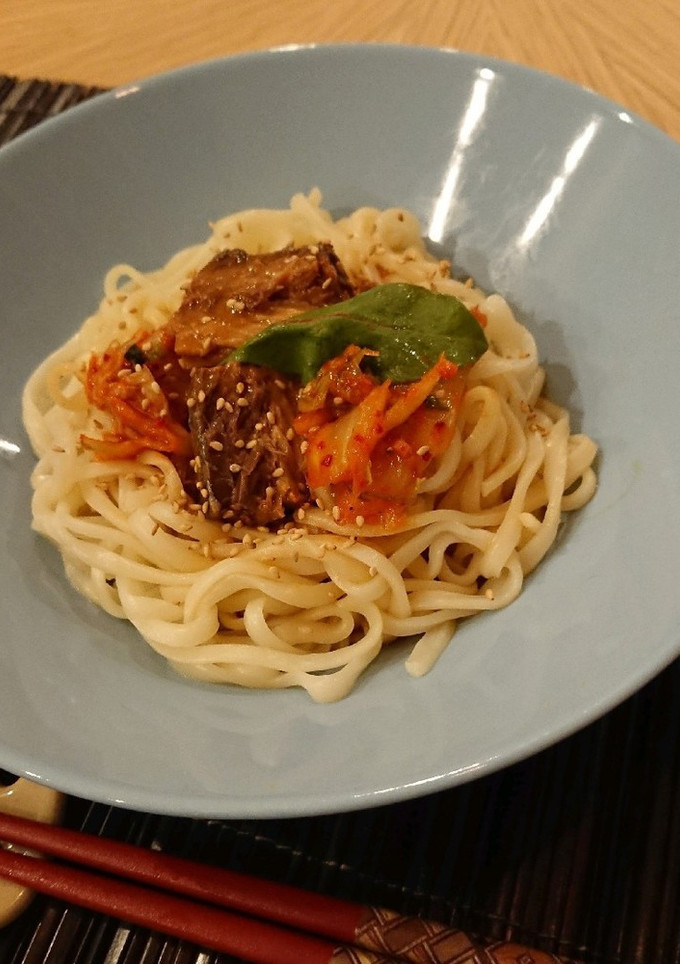 汁まで使う！サバ缶のコク旨キムチうどん-レシピのメイン写真