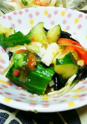 たたっキュウリと夏野菜の梅あえ-レシピのメイン写真