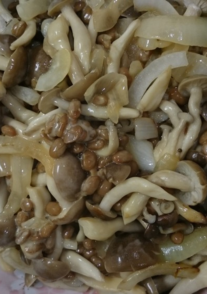 納豆と玉ねぎとしめじの炒め-レシピのメイン写真