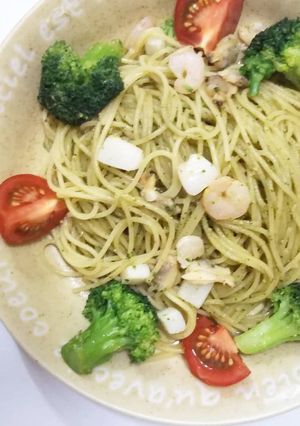 バジルソースで海鮮パスタ♡-レシピのメイン写真