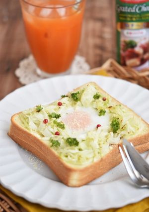 巣ごもりオイルキャベツトースト-レシピのメイン写真