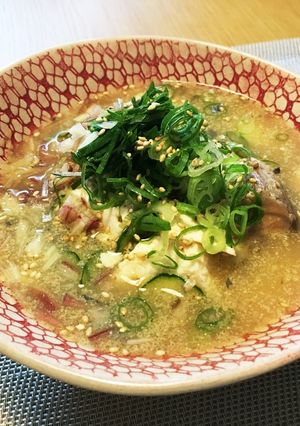 夏バテに☆混ぜるだけ！サバ缶で簡単冷汁-レシピのメイン写真