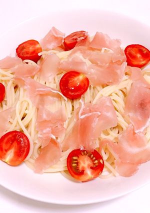 生ハムとトマトの簡単冷製パスタ-レシピのメイン写真