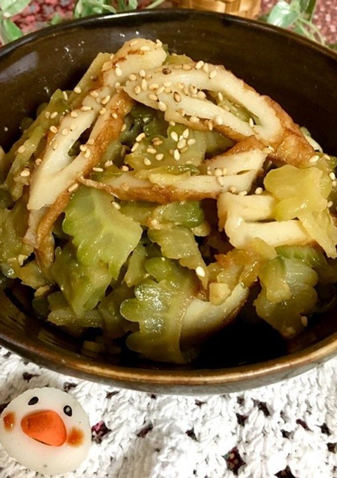 朝採りゴーヤーとちくわの和風炒め-レシピのメイン写真