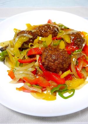 レンジで簡単！ミートボールの野菜和え-レシピのメイン写真