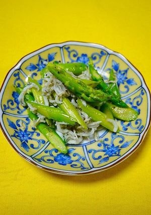 レンジで簡単！アスパラのしらす和え-レシピのメイン写真