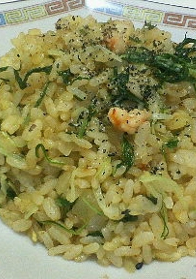 水菜とエビの炒飯-レシピのメイン写真