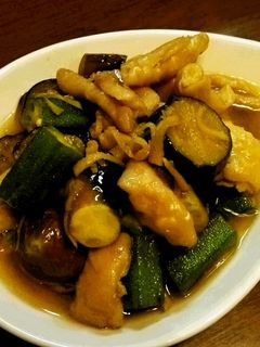 鶏皮と夏野菜の炒め煮-レシピのメイン写真
