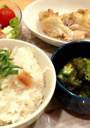 今日の晩ご飯♪/梅ちりめんご飯-レシピのメイン写真