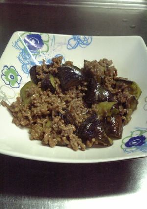超～簡単！美味い！ナスとひき肉の味噌炒め-レシピのメイン写真