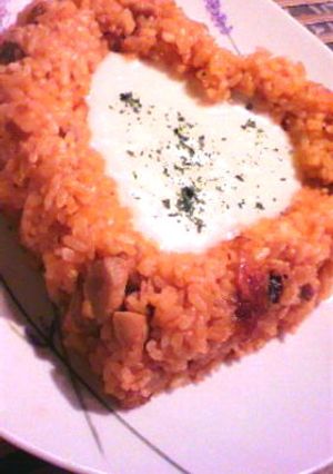 チキンライス＊ホタテホワイトソース添え-レシピのメイン写真