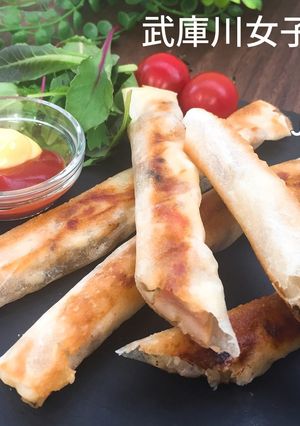 ヘルシー！揚げない鶏スティック春巻き-レシピのメイン写真