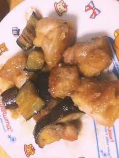 茄子と鶏のニンニク照り焼き炒め-レシピのメイン写真