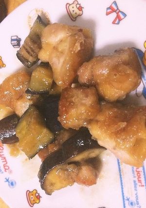 茄子と鶏のニンニク照り焼き炒め-レシピのメイン写真